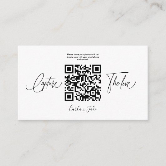 Premium eenvoudig delen trouwfoto's met QR-code Informatiekaartje (Voorkant)