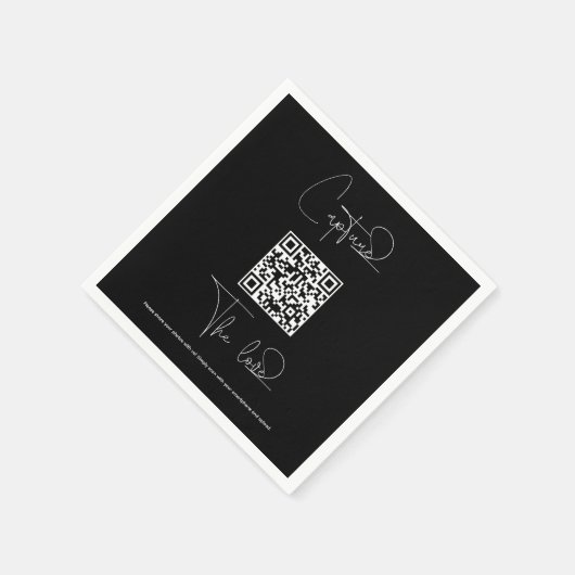 Premium eenvoudig delen trouwfoto's met QR-code Servet (Hoek)