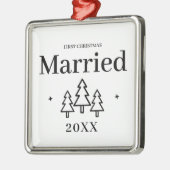 Premium eerste kerst getrouwde Keepsake bruiloft Metalen Ornament (Links)