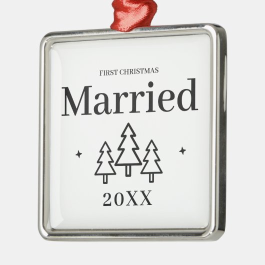 Premium eerste kerst getrouwde Keepsake bruiloft Metalen Ornament (Links)
