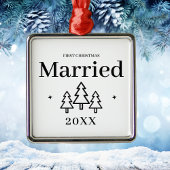 Premium eerste kerst getrouwde Keepsake bruiloft Metalen Ornament