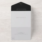 Premium - Elegant Black Simple Yellow Gold Weddens All In One Uitnodiging (Buitenkant)