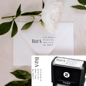 Premium Elegant | Editable Monogram Weddenschap Zelfinktende Stempel