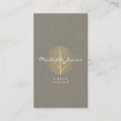 Premium Elegant Gold Leaf Logo op Tan Cardboard Visitekaartje (Voorkant)