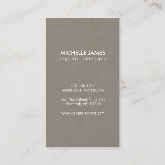 Premium Elegant Gold Leaf Logo op Tan Cardboard Visitekaartje (Achterkant)