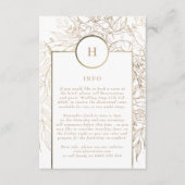 Premium - Elegant Gold Monogram Wreath Wedding Informatiekaartje (Voorkant)