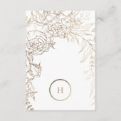 Premium - Elegant Gold Monogram Wreath Wedding Informatiekaartje (Achterkant)