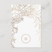 Premium - Elegant Gold Monogram Wreath Wedding RSVP Kaartje (Achterkant)