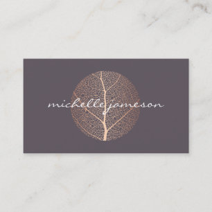 Premium Elegant Roos Gold Leaf Logo Visitekaartje