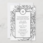 Premium Elegant White Monogram Black Wreater Kaart (Voorkant)