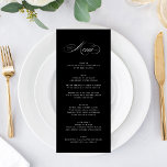Premium Elegante Kalligrafie Zwart Stropdas Bruilo Menu<br><div class="desc">Dit menu maakt deel uit van het Black Stropdas Collectie</div>