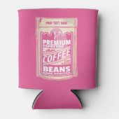 Premium espresso koffiebonen roze voedsel pop kuns blikjeskoeler (Voorkant)