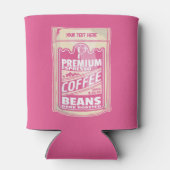 Premium espresso koffiebonen roze voedsel pop kuns blikjeskoeler (Achterkant)