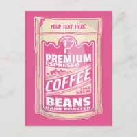 Premium espresso koffiebonen roze voedsel pop kuns
