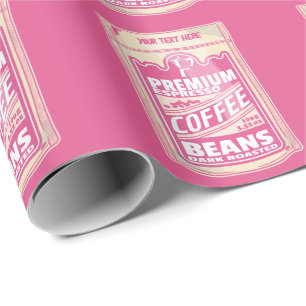 Premium espresso koffiebonen roze voedsel pop kuns cadeaupapier