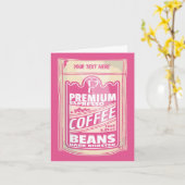 Premium espresso koffiebonen roze voedsel pop kuns kaart (Gele Bloem)