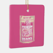 Premium espresso koffiebonen roze voedsel pop kuns keramisch ornament (Rechts)