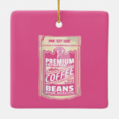 Premium espresso koffiebonen roze voedsel pop kuns keramisch ornament (Achterkant)