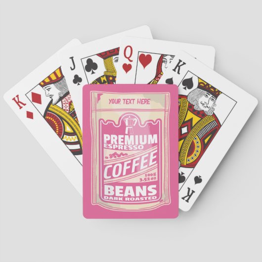 Premium espresso koffiebonen roze voedsel pop kuns pokerkaarten (Achterkant)