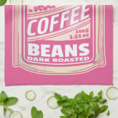 Premium espresso koffiebonen roze voedsel pop kuns theedoek (Gevouwen)