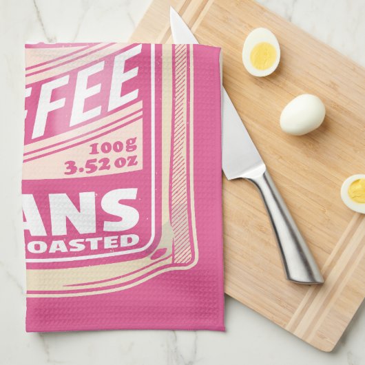 Premium espresso koffiebonen roze voedsel pop kuns theedoek (Quarter Fold)