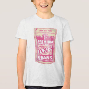 Premium espresso koffiebonen roze voedsel pop kuns Tri-Blend shirt