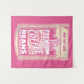 Premium espresso koffiebonen roze voedsel pop kuns wandkleed (Voorkant (horizontaal))