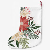 Premium Feestelijke Poinsettia Aangepaste Naam Vak Kleine Kerstsok (Achterkant)