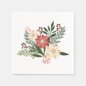Premium Feestelijke Poinsettia Kerstvakantie Servet (Voorkant)