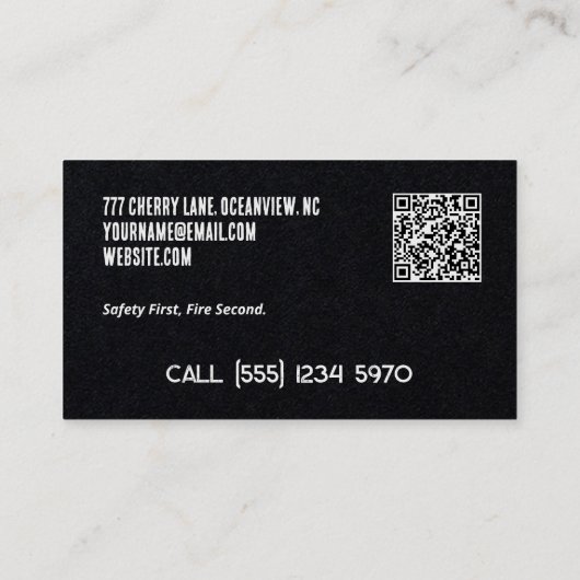 Premium Fire Safety Custom QR Visitekaartje (Achterkant)