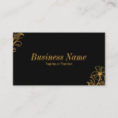 Premium Floral Visitekaartje - Zwart | DP7 (Voorkant)