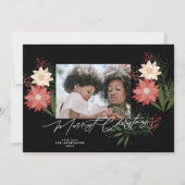 Premium formeel kerstfeest Poinsettia Kaart (Achterkant)