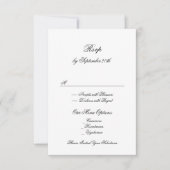 Premium formele zwart & wit klassieke bruiloft RSVP kaartje (Voorkant)