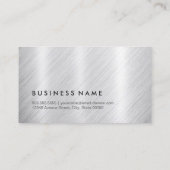 Premium geborsteld metaal met monogram visitekaartje (Achterkant)