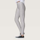 Premium Geborsteld Zilveren Metaal Textuur Leggings (Links)