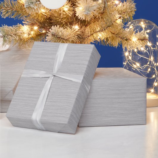 Premium Geborsteld Zilveren Metaalstructuur Cadeaupapier (Feestdagen)