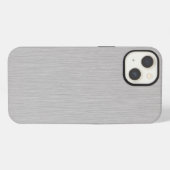 Premium geborsteld zilveren metaalstructuur iPhone hoesje (Achterkant horizontaal)