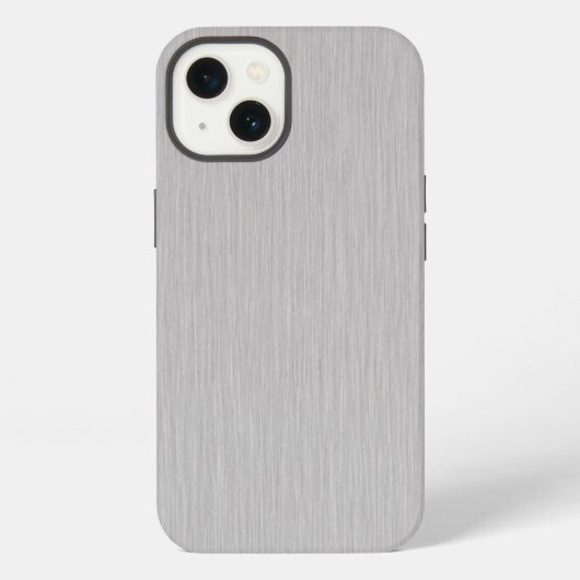 Premium geborsteld zilveren metaalstructuur iPhone hoesje (Achterkant)