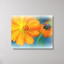 Premium - Gekapelde canvas (glanzend) bloemen Afdruk