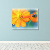 Premium - Gekapelde canvas (glanzend) bloemen Afdruk (Insitu (Houten vloer))