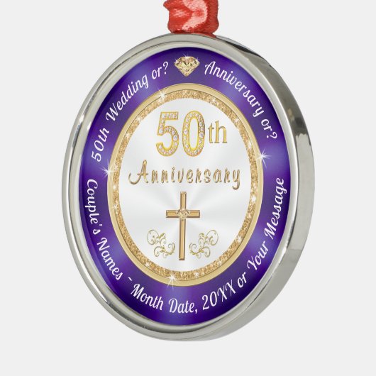 Premium, gepersonaliseerde 50e Jubileum Ornamenten (Links)