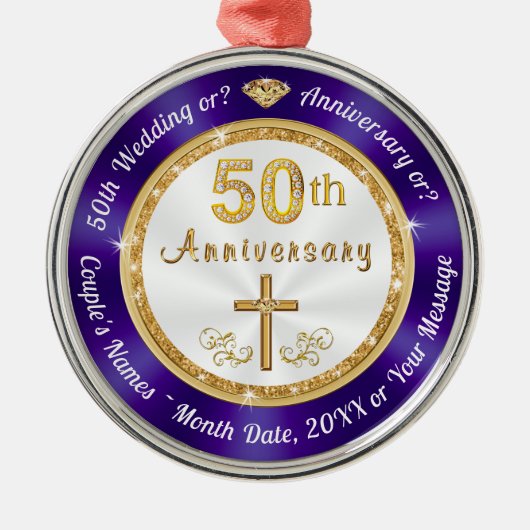 Premium, gepersonaliseerde 50e Jubileum Ornamenten (Voorkant)