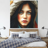 Premium gewikkeld canvas - elegante en moderne kun afdruk (Insitu (Slaapkamer))