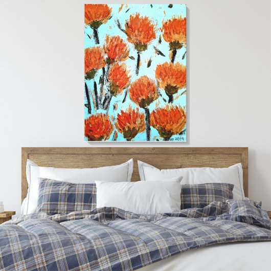Premium gewikkeld canvas (glans) Dianthus (Insitu (Slaapkamer))
