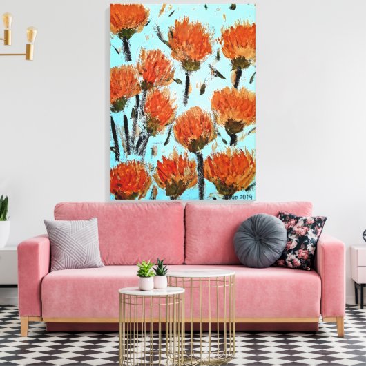 Premium gewikkeld canvas (glans) Dianthus (Insitu (Woonkamer))