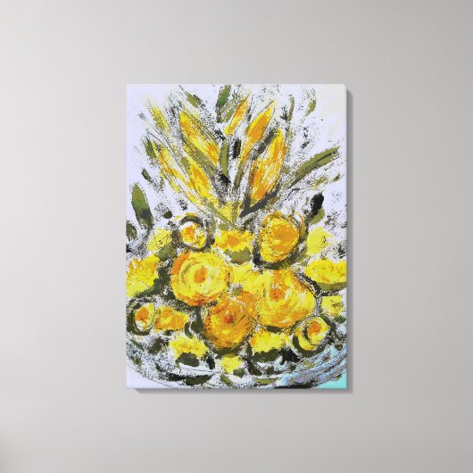 Premium gewikkeld canvas (glans) gele rosas afdruk (Voorkant)