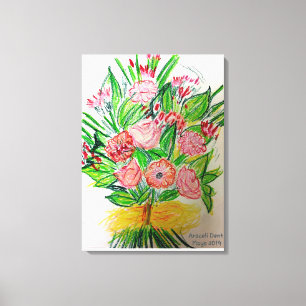Premium gewikkeld canvas (glans) Gerberas Afdruk