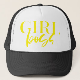 Premium | Girl Boss | Gele tekst Modern Ultra Trucker Pet