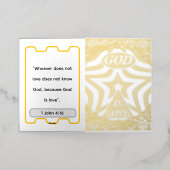 Premium God Is Love Star Elegant Gold  Folie Feestdagenkaart (Buiten Laag)