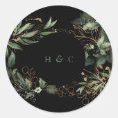 Premium Gold Botanische Eucalyptus Greenery Emeral Ronde Sticker (Voorkant)
